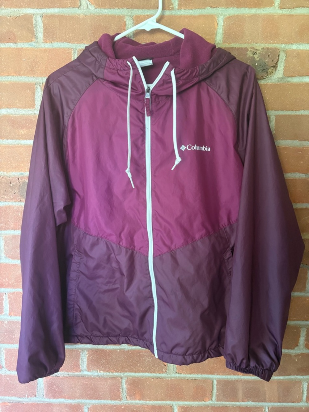 Columbia Womens May Valley Fleece Lined Windbreaker 2 Tone Purple Size Medium